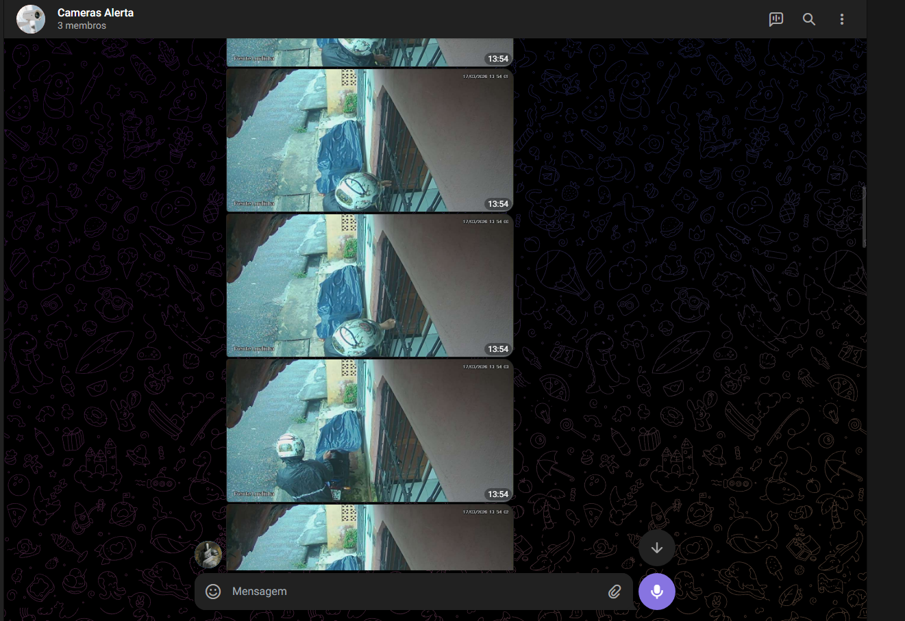 Vídeo do DVR recebido no Telegram automaticamente